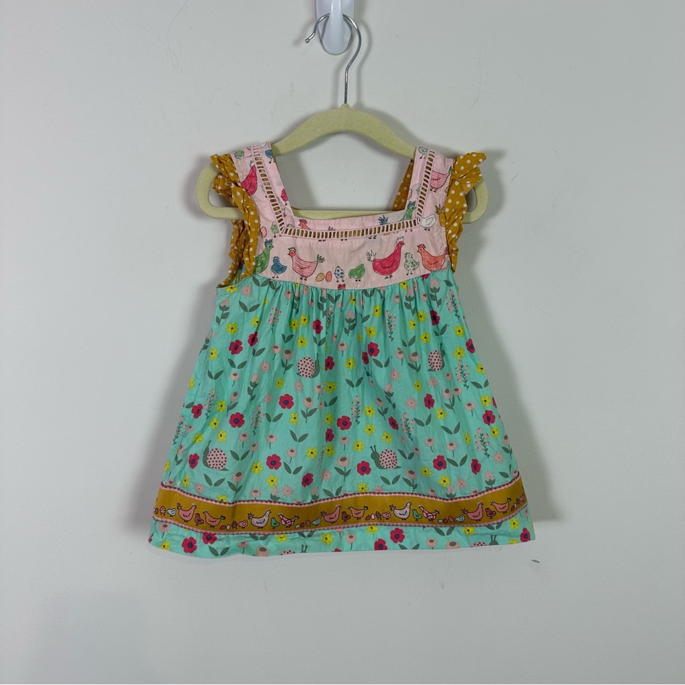 Matilda Jane Toddler Girl Tell Me Chicken Floral Print Sleeveless Tunic Top 4